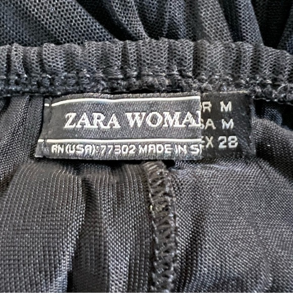 Zara Woman Black Maxi Skirt Size Medium Balletcore Rocker Grunge - Picture 8 of 9